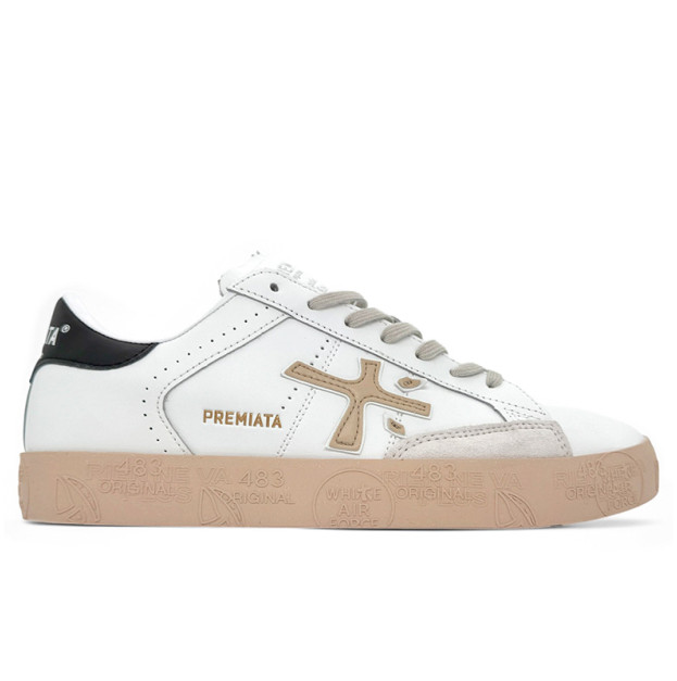 Premiata Steven White Black Beige