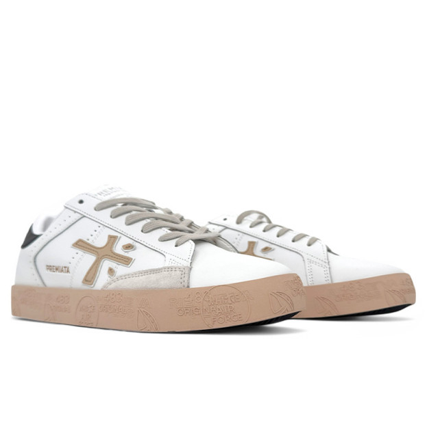 Premiata Steven White Black Beige