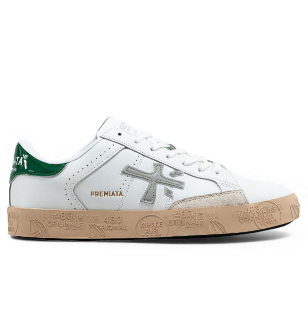 Premiata Steven White Green Grey Beige