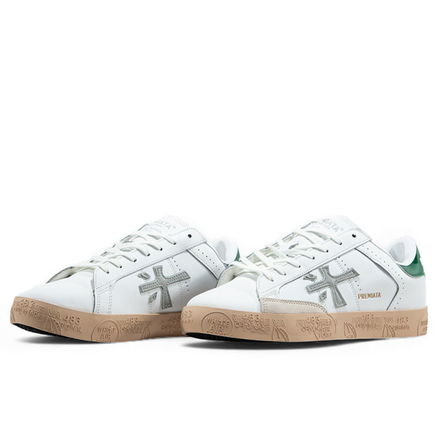 Premiata Steven White Green Grey Beige