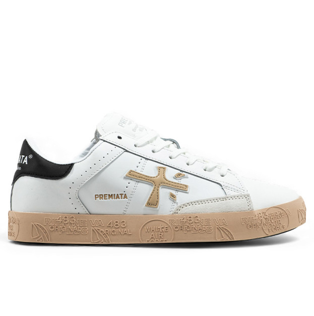 Premiata Steven White Black Beige